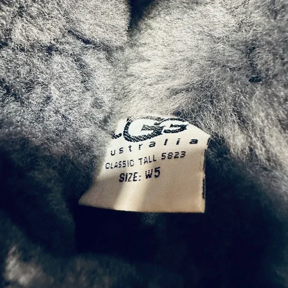 UGG Pewter Metallic Classic Tall Shearling Boots - Sz W5 - Rare Style 5823 - Picture 10 of 11
